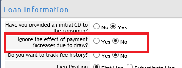 ignore the effect of payment increases due to draw